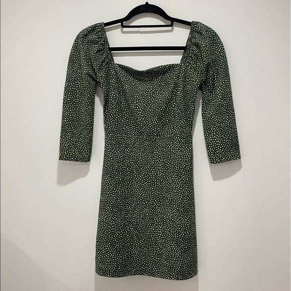 Leith xxs hunter green and polka dot dress - Picture 1 of 4